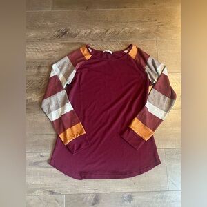 HARHAY Women's Color Block Tunic Round Neck Long Sleeve Shirt